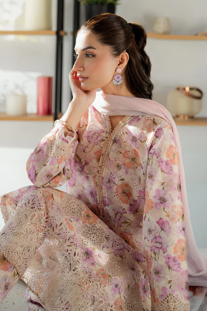 EMBROIDERED PRINTED LAWN UF-4099