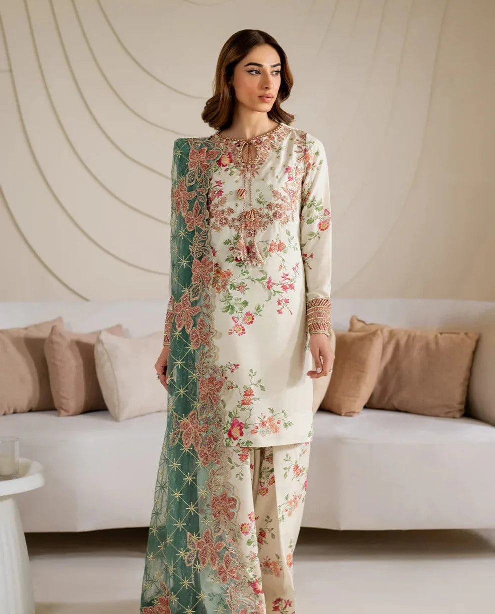 Royal Bloom by Iznik Silk & Net Unstitched Embroidered Formal Wear Lady Attires Royal Bloom by Iznik Silk & Net Unstitched Embroidered Formal Wear Lady Attires
