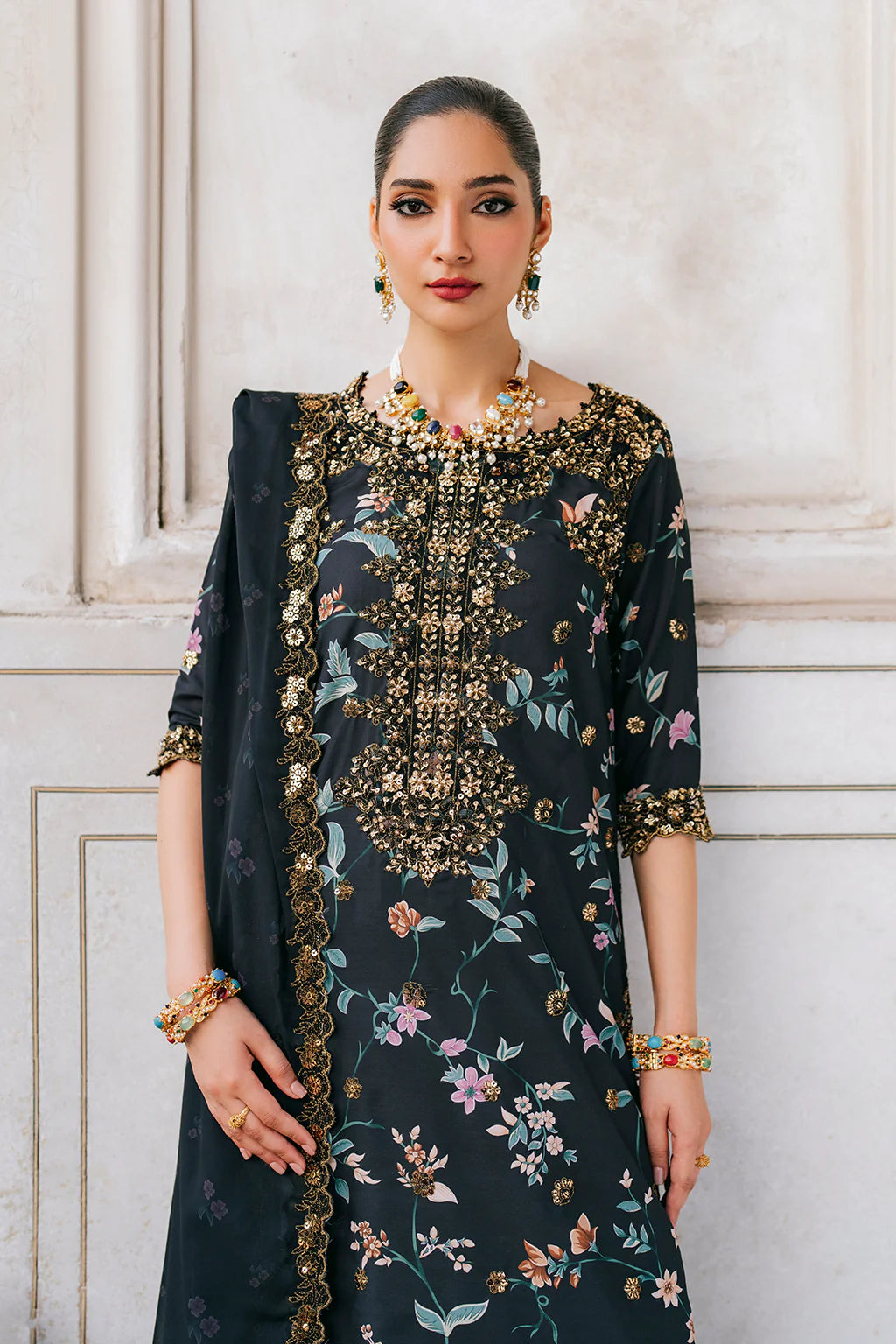 UE-317 Embroidered Printed Lawn