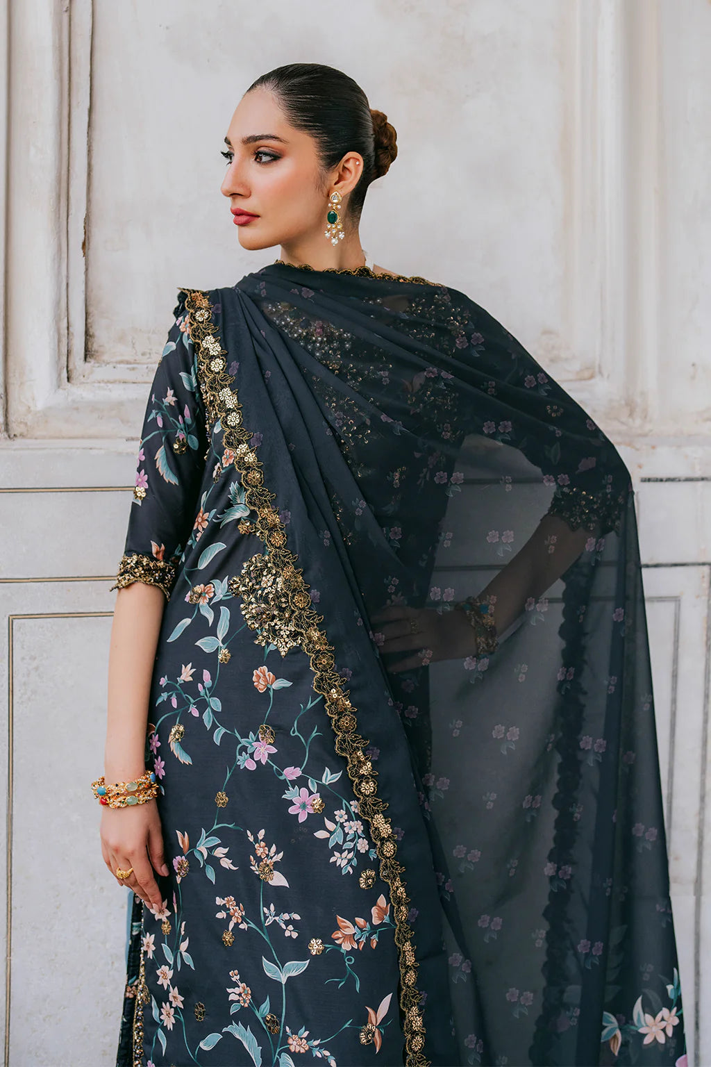 UE-317 Embroidered Printed Lawn