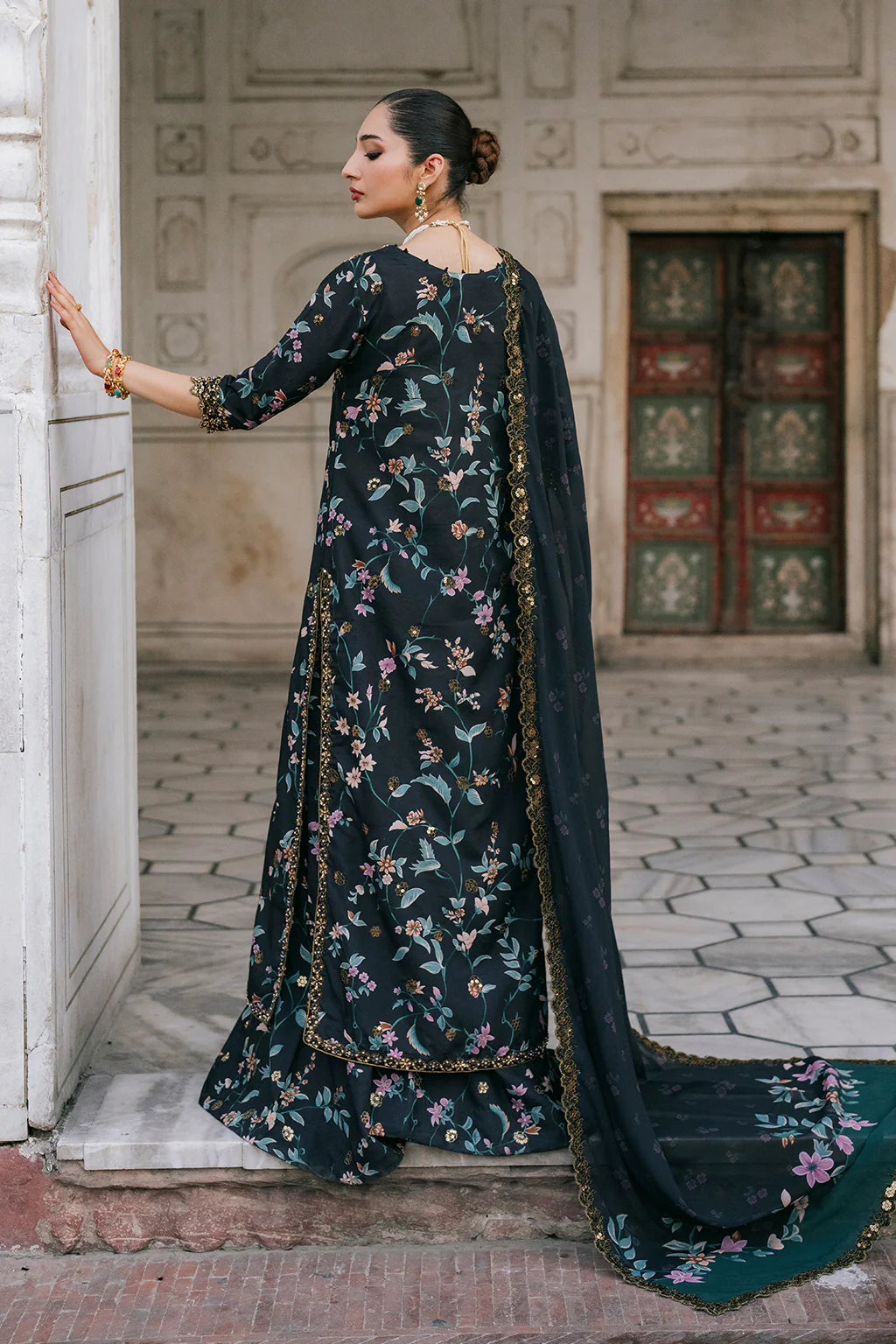 UE-317 Embroidered Printed Lawn