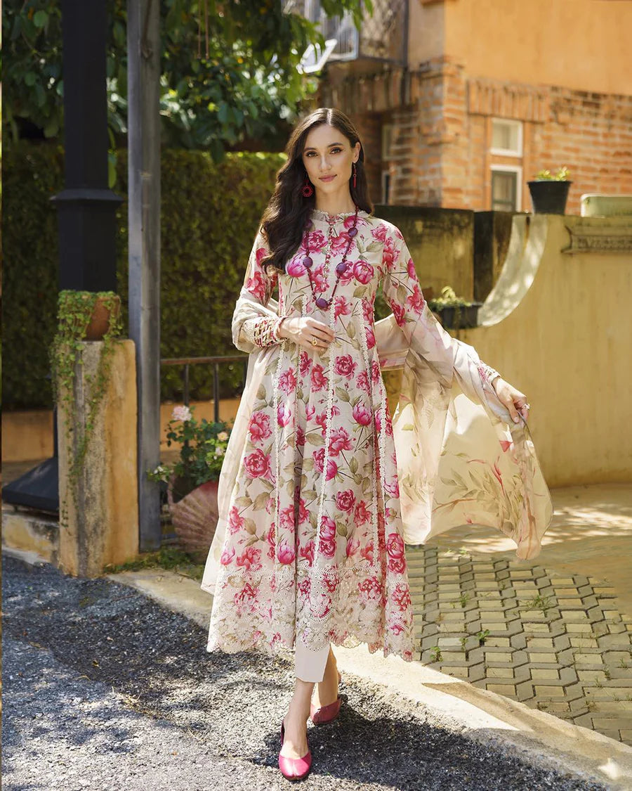 Iznik Embroidered & Printed Lawn 3 Piece Dress - 0674