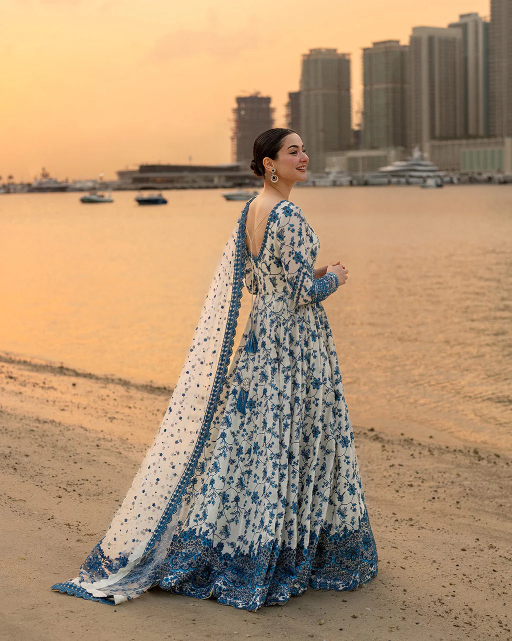 FAIZA SAQLAIN Lawn Embroidered 3 Piece Dress