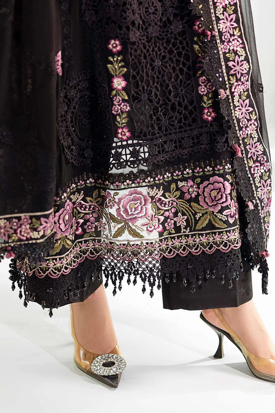 3 Piece Unstitched Embroidered Chiffon Suit | MPC-25-104