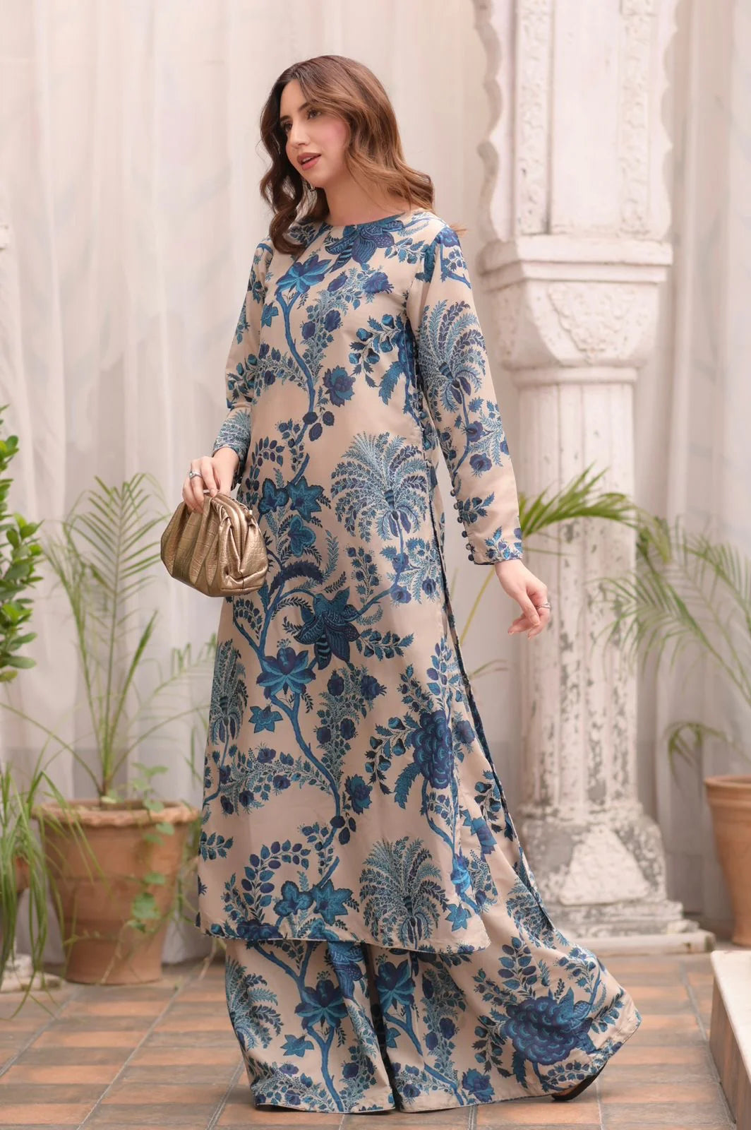 ZELLBURY Lawn Embroidered & Printed 3 Piece Dress