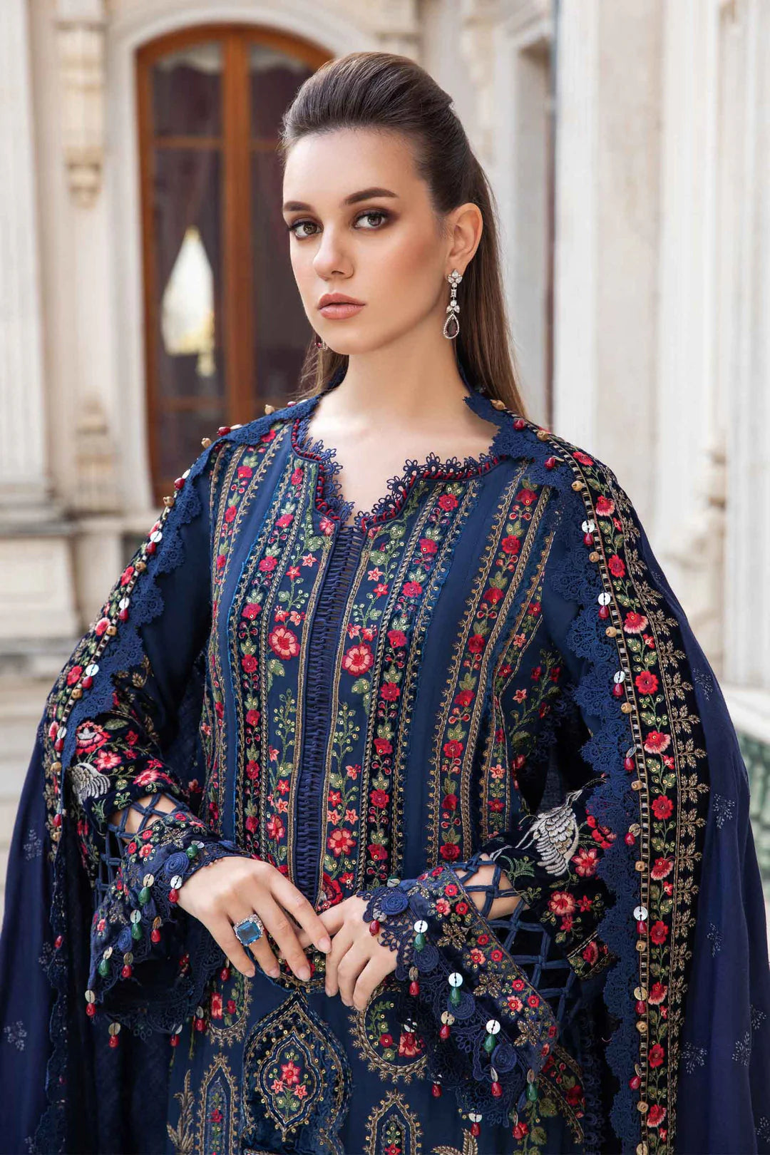 Heavy Emb Dhanak with Emb Dhanak shawl
