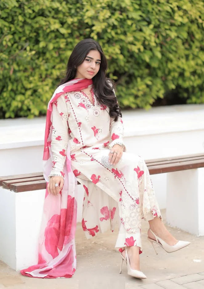 Iznik Premium Lawn Embroidered Collection Unstitched Floral Affair UE-443