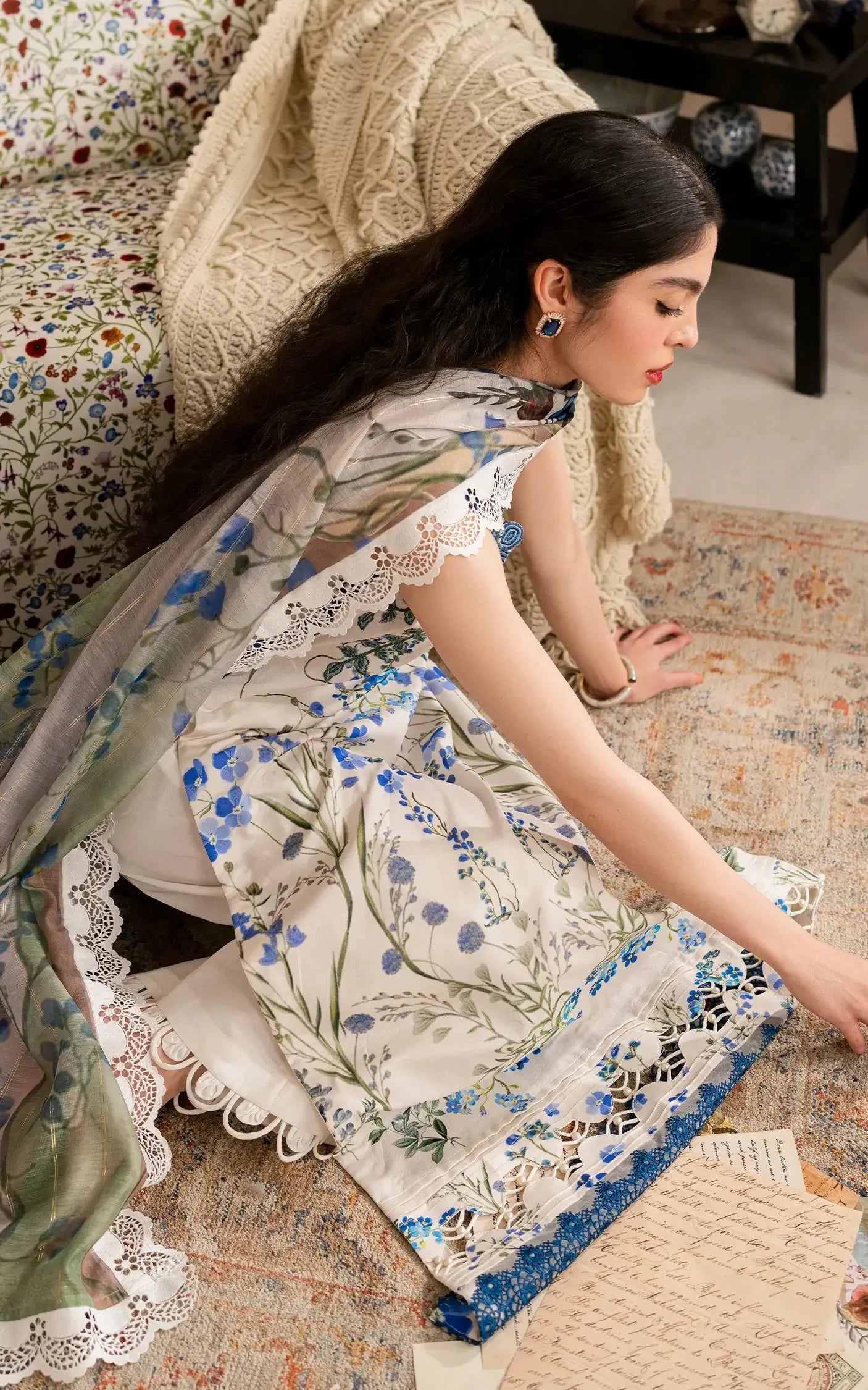 Embroidered Lawn Unstitched 3Pc Suit MVL25-13 Shabnam