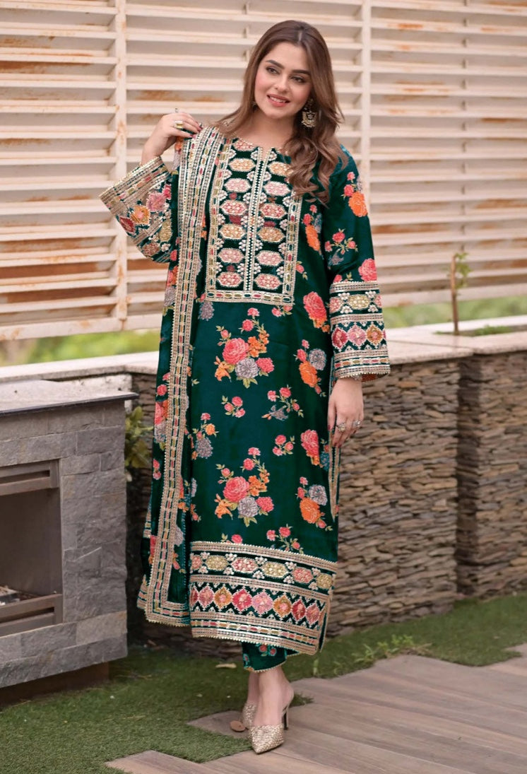 aneelas green dress Aneelas Collection | White & Green