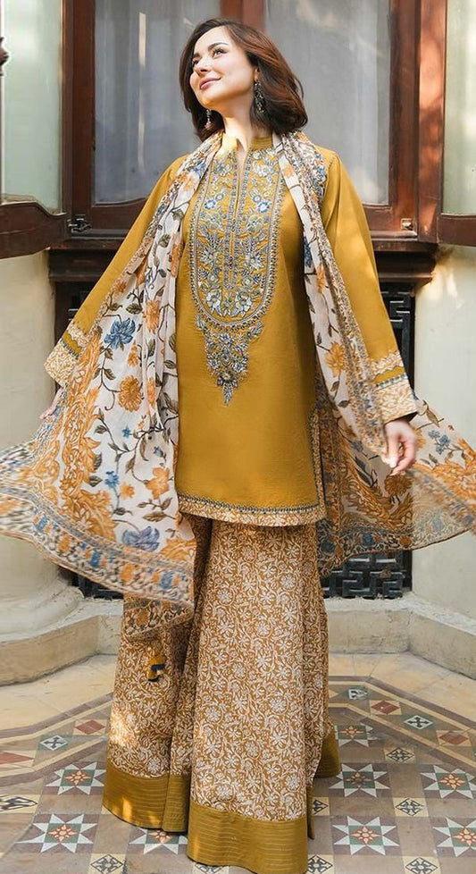 Sapphire Embroidered Unstitched Khaddar 3 Piece d204