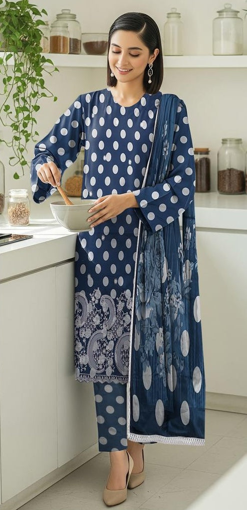 Alkaram Luxury Lawn Collection Embroidered Printed Lawn 3Pc Unstitched D#01