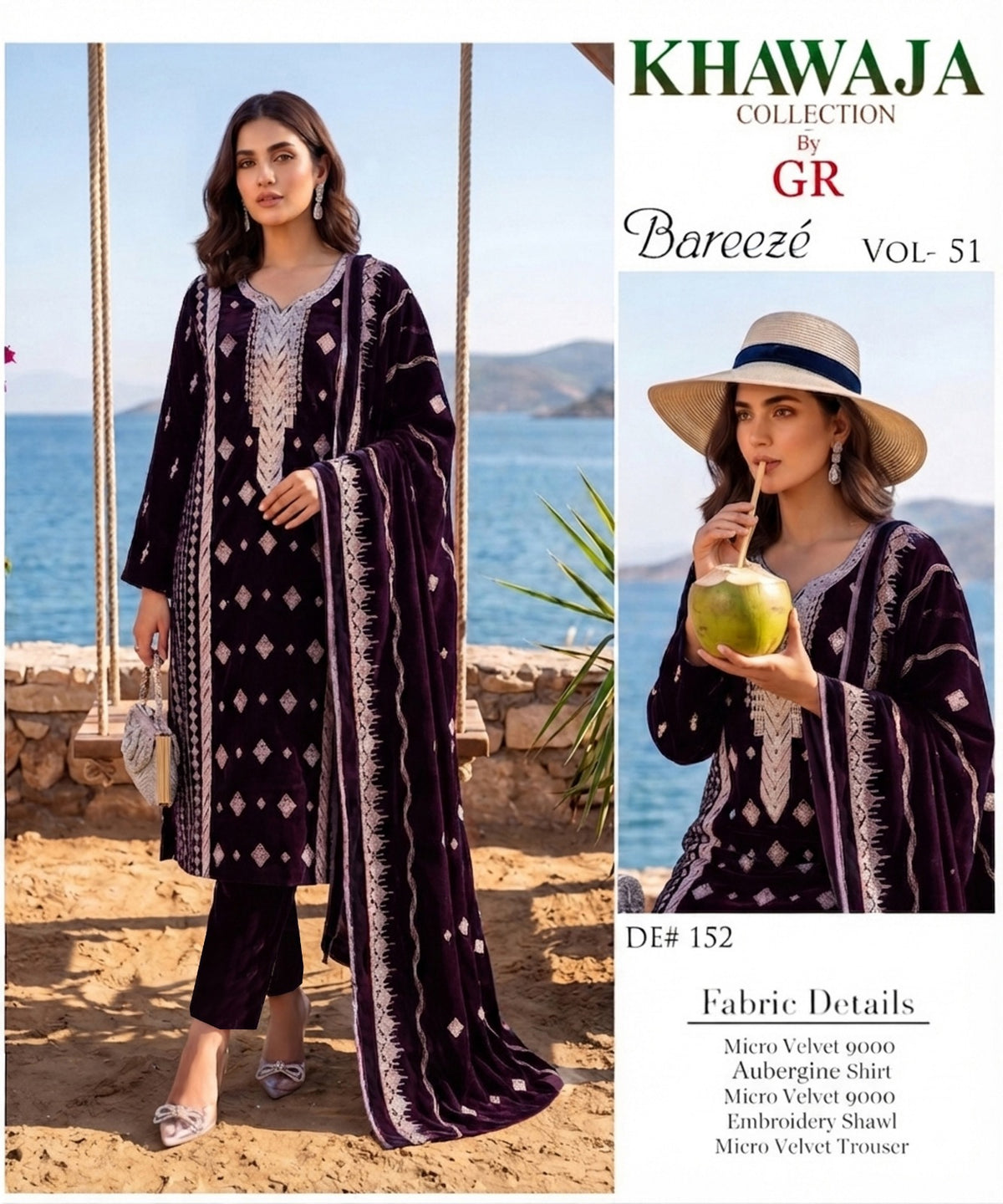 Bareeze Velvet 3 piece