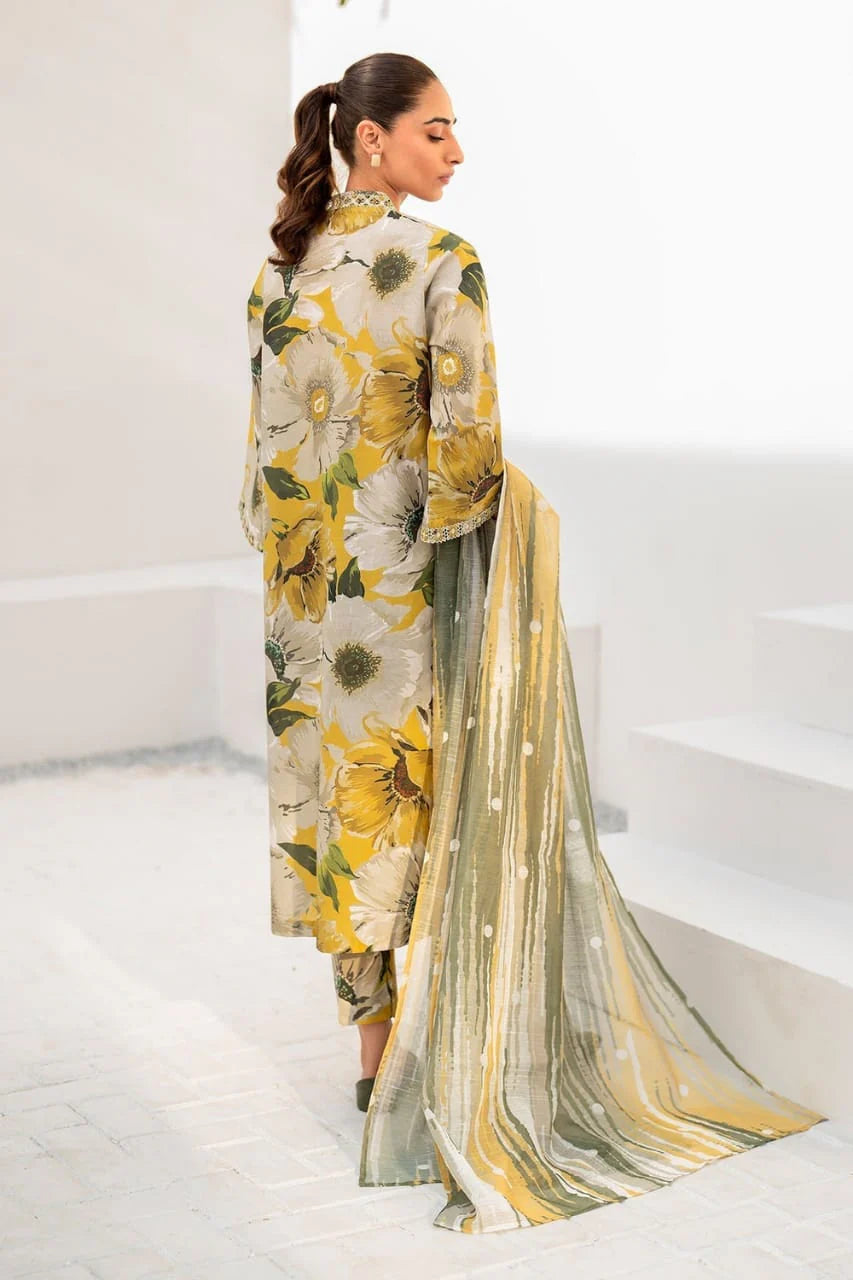 Baroque | Grey & Yellow - Lawn & Chiffon Collection