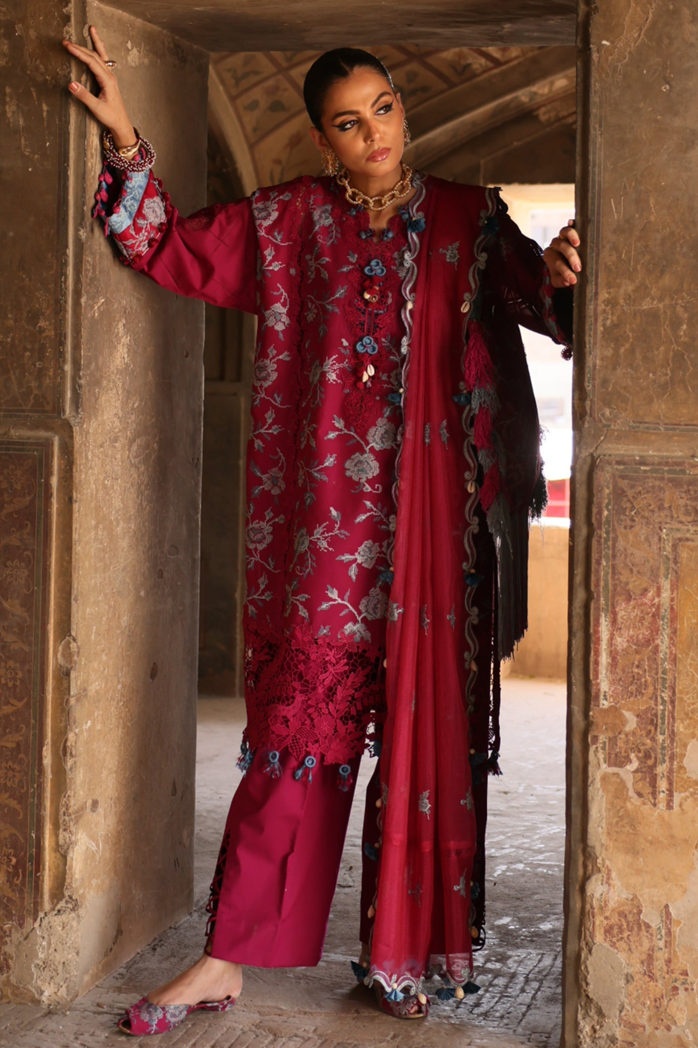 ELAN Embroidered Luxury Lawn Unstitched 3Pc Suit EL25-10B OPHELIA