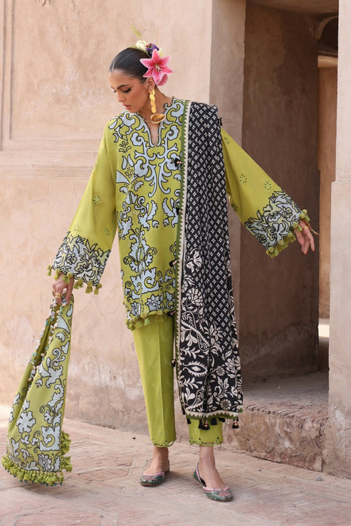 ELAN Embroidered Luxury Lawn Unstitched 3Pc Suit EL25-03A SOLENE