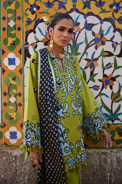 ELAN Embroidered Luxury Lawn Unstitched 3Pc Suit EL25-03A SOLENE