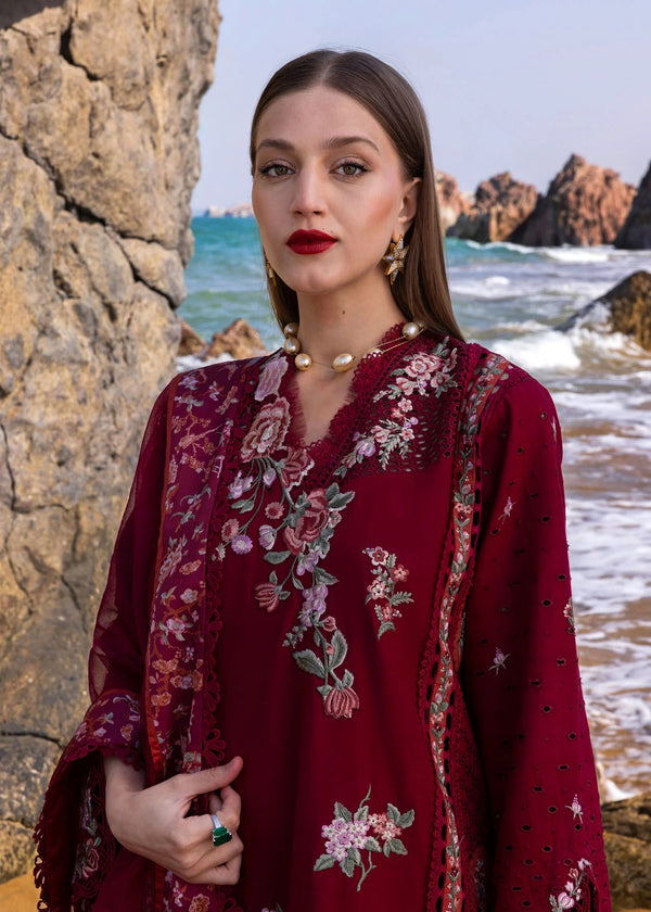 Crimson D5 B Stylish Lawn Embroidered 3 Piece Dress Unstitched Parsi Threads