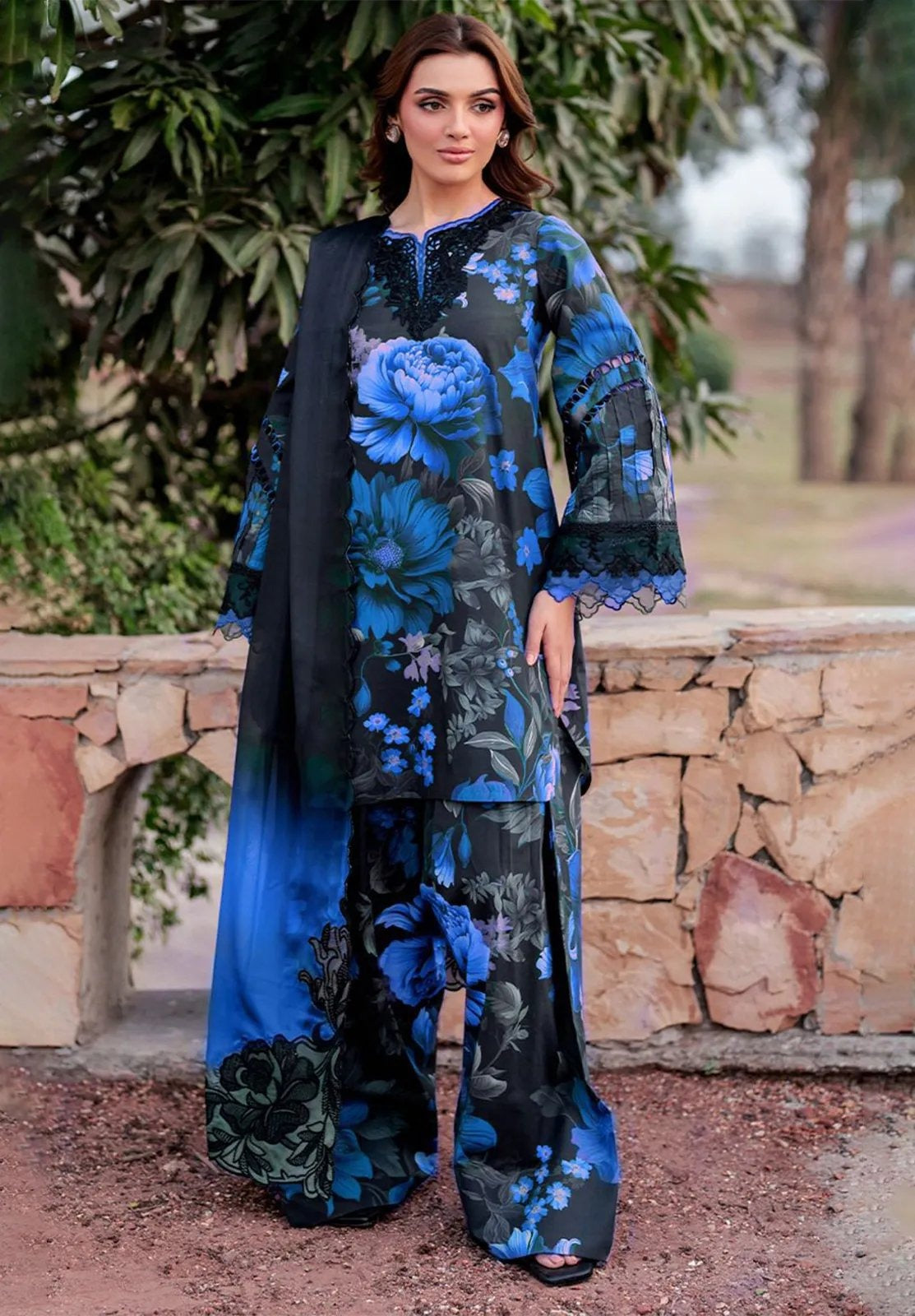 IZNIK Lawn Embroidered & Printed 3 Piece Dress