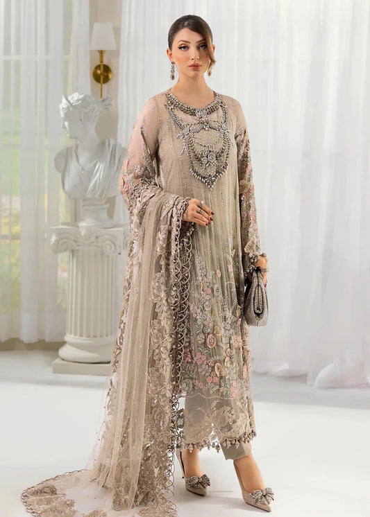 Maria B Embroidered Luxury Chiffon Unstitched 3Pc Suit MPC-25-107