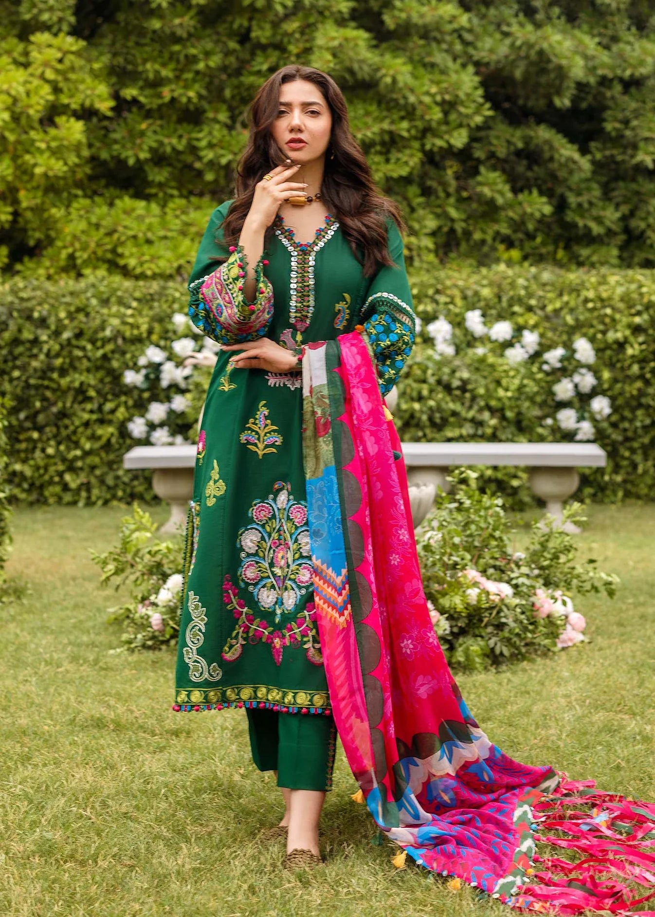Zara Shahjahan - 3PC Dhanak Embroidered Suit - VL1045