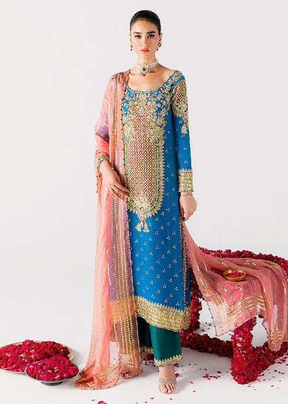 Sara Rohail Asghar SHAB AYIN Raw Silk Hand Embellished & Embroidered 3 Piece Dress - J1074