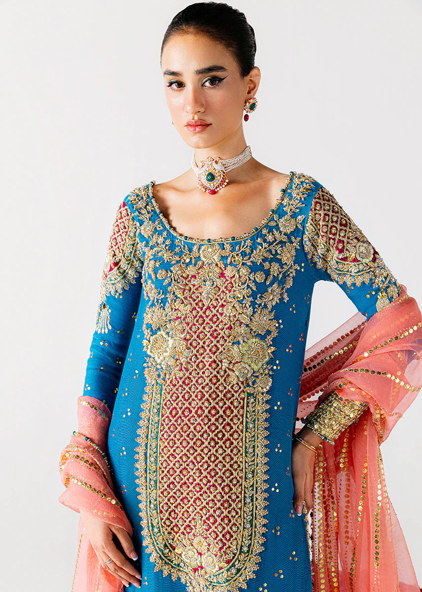 Sara Rohail Asghar SHAB AYIN Raw Silk Hand Embellished & Embroidered 3 Piece Dress - J1074
