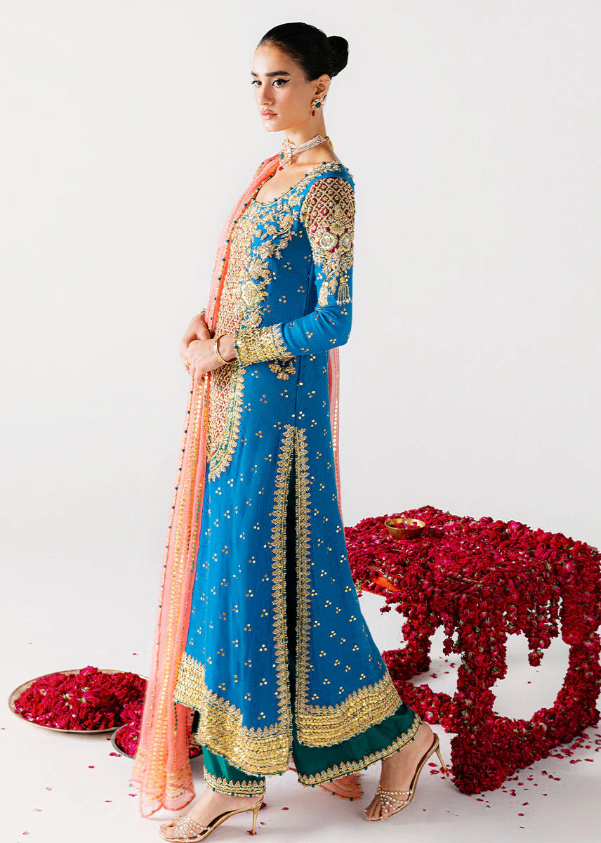 Sara Rohail Asghar SHAB AYIN Raw Silk Hand Embellished & Embroidered 3 Piece Dress - J1074