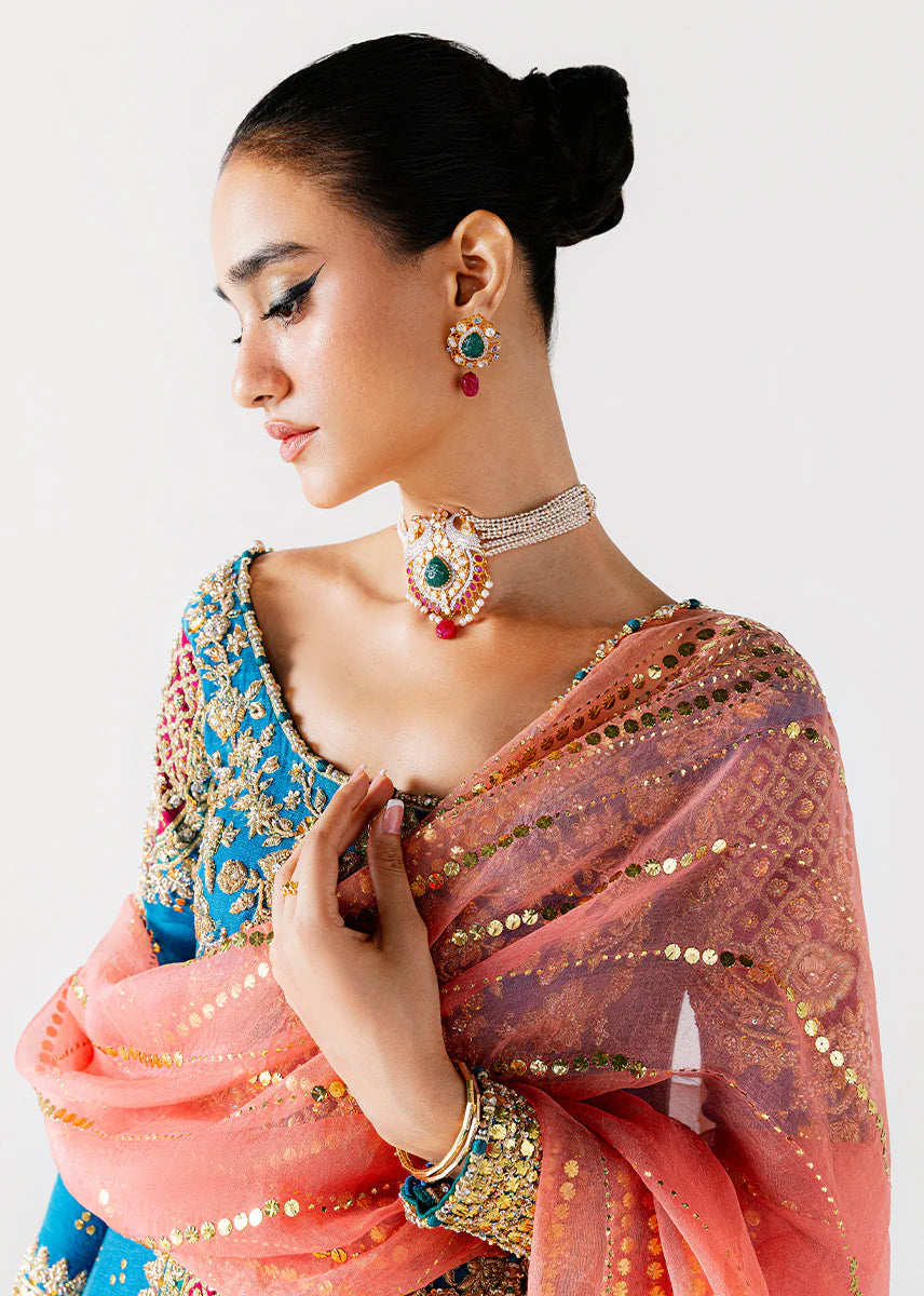 Sara Rohail Asghar SHAB AYIN Raw Silk Hand Embellished & Embroidered 3 Piece Dress - J1074