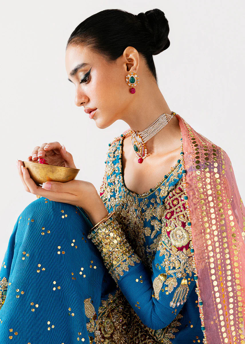 Sara Rohail Asghar SHAB AYIN Raw Silk Hand Embellished & Embroidered 3 Piece Dress - J1074