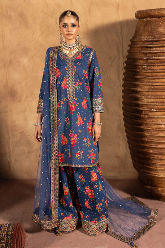 3-PC Embroidered Raw-Silk Suit