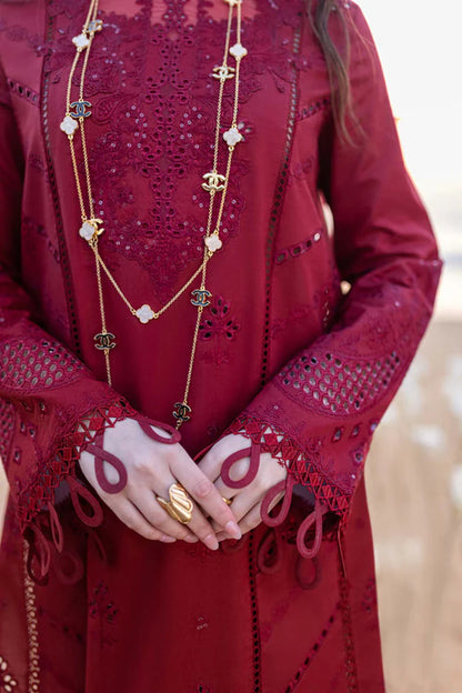 Qalamkar Luxury Embroidered Lawn 3pc with Embroidered Organza Dupatta - GA1841