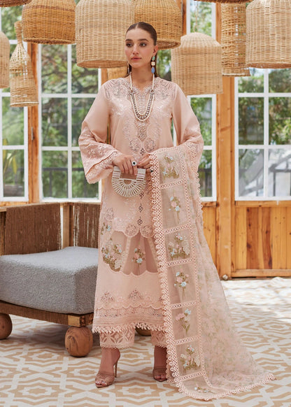 Crimson BEYOND THE GARDEN Chikankari Embroidered Luxury Lawn 3 Piece Dress - 0955