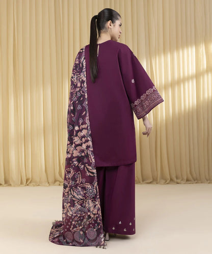 3 Piece - Embroidered Dhanak Winter Suit
