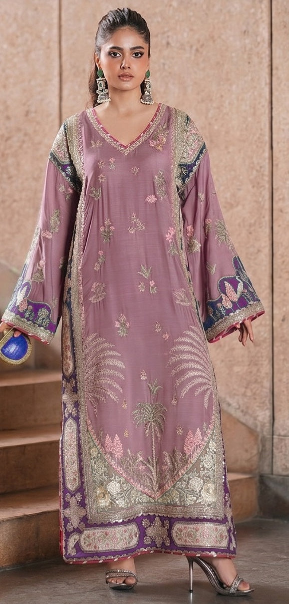 Ethnic 2pc pink Shakira silk Unstitched