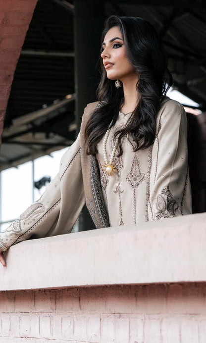 Izel - 3PC Embroidered Dhanak Suit - ZL071