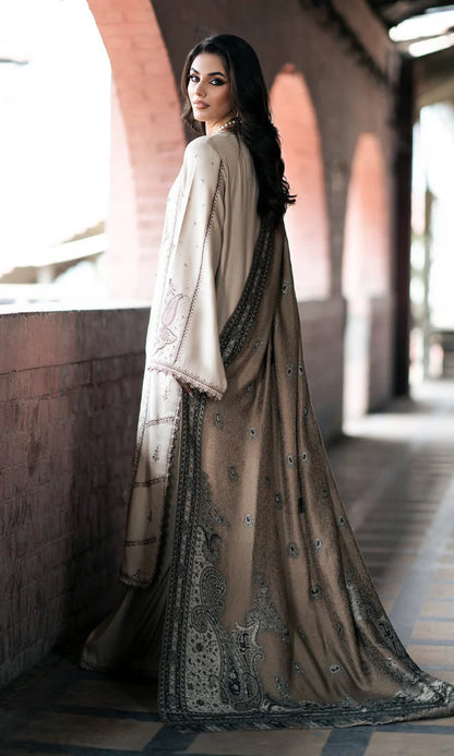 Izel - 3PC Embroidered Dhanak Suit - ZL071