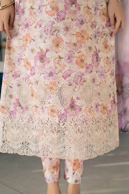 EMBROIDERED PRINTED LAWN UF-4099