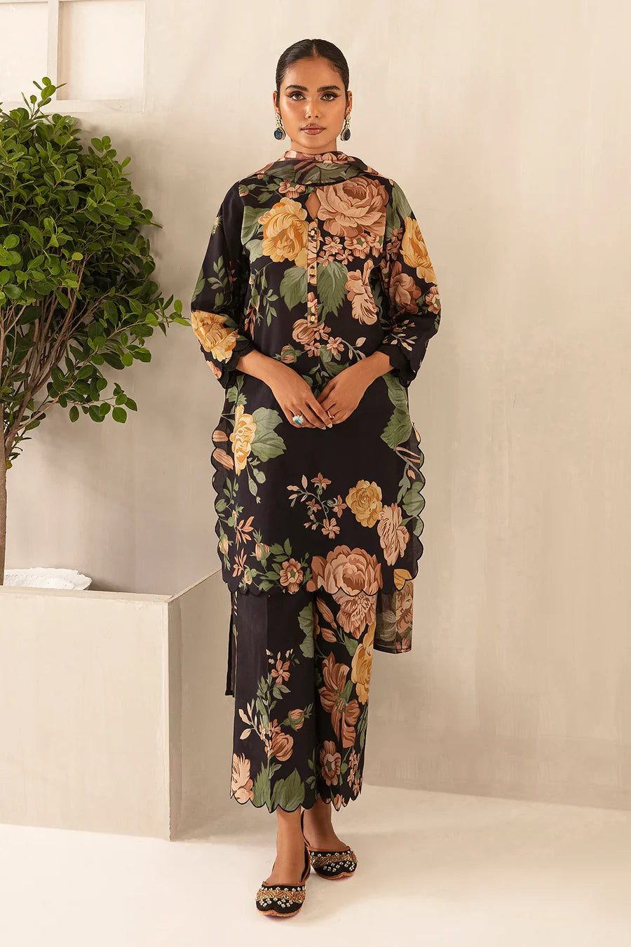 Baroque Digital Printed Co Ord Lawn 3 pc - 09103