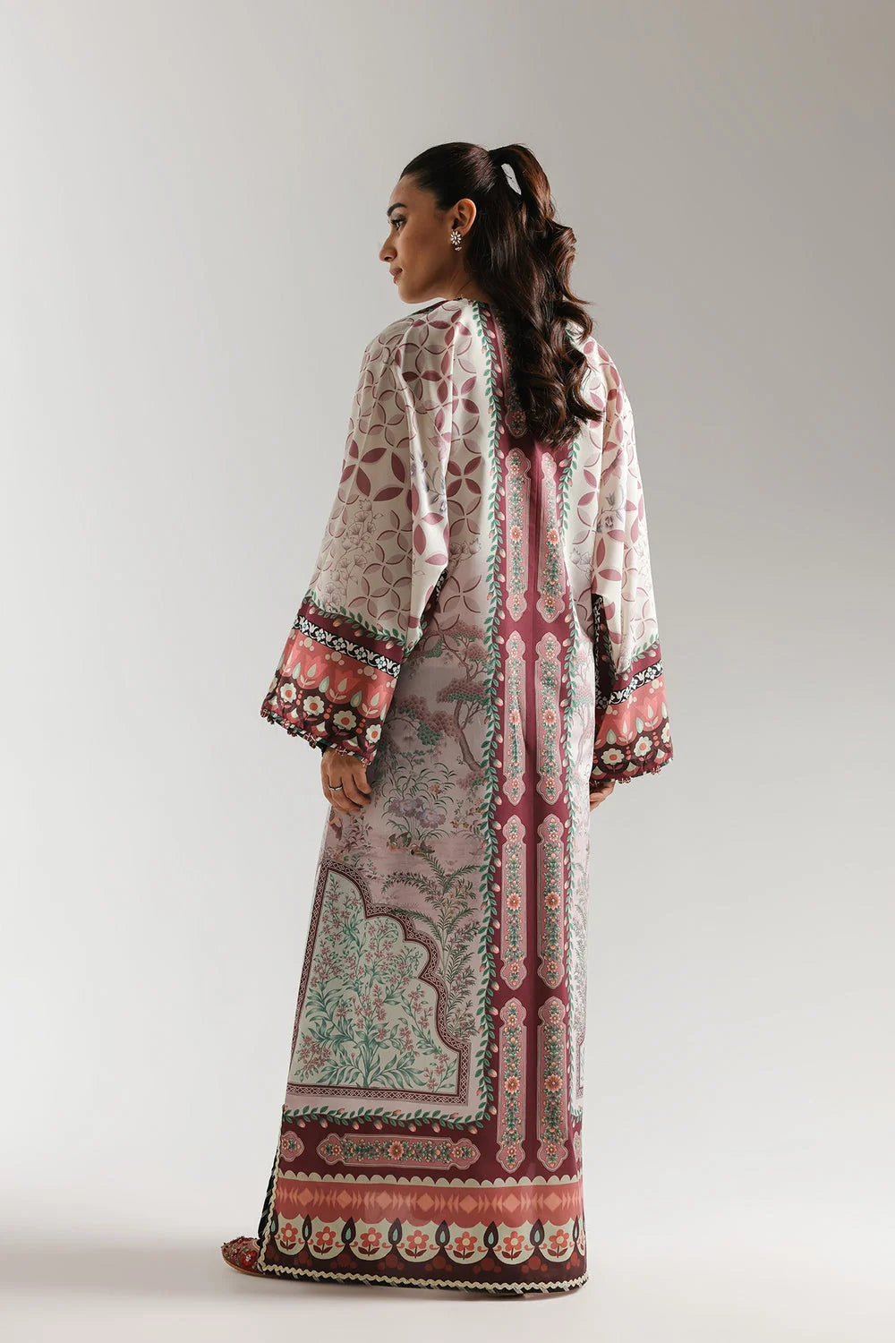 Ethnic 2pc Silk Printed Kaftan Unstitched