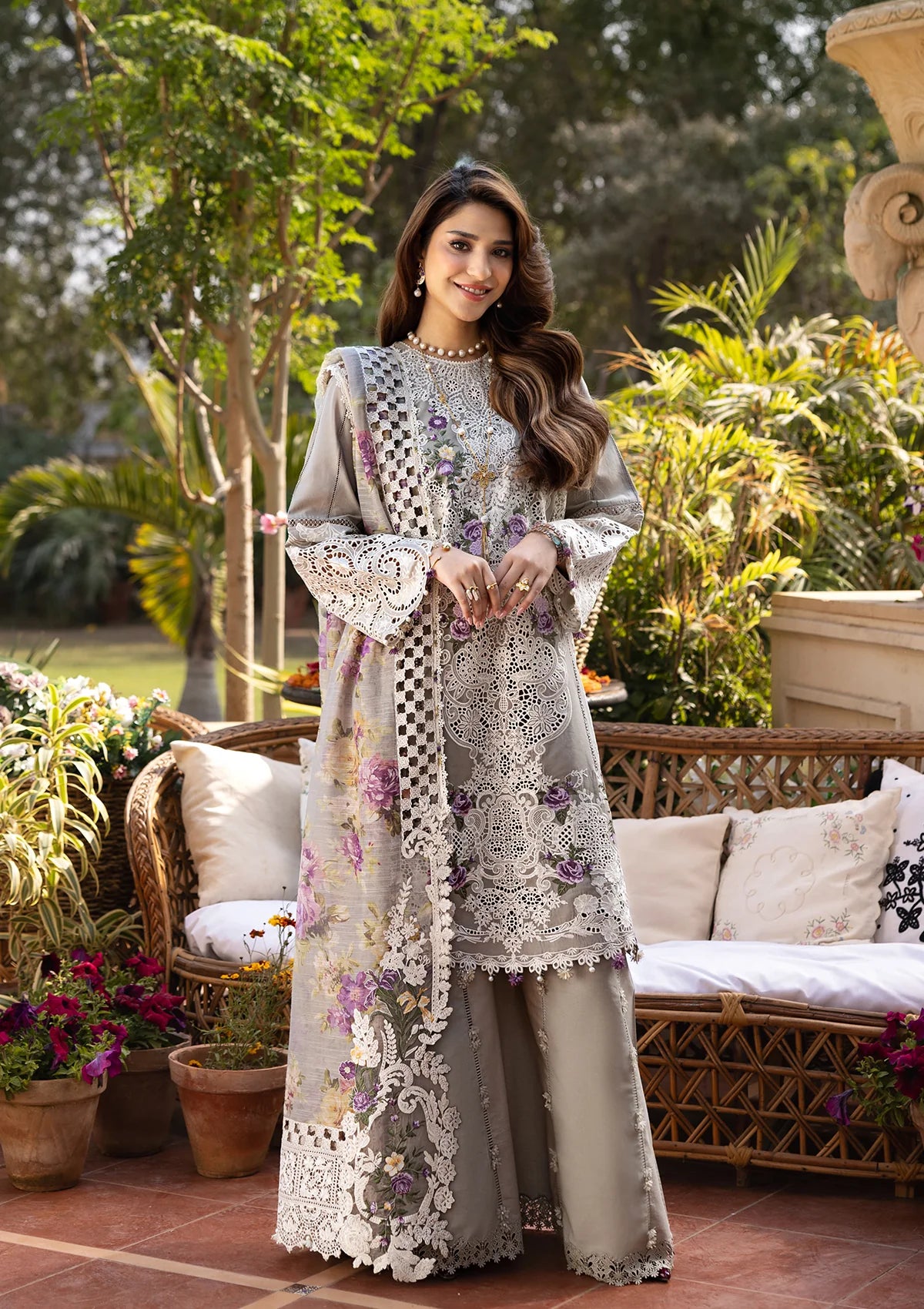 Elaf Luxury Embroidered Lawn 3Pc Unstitched ELM-05 RAMSHA