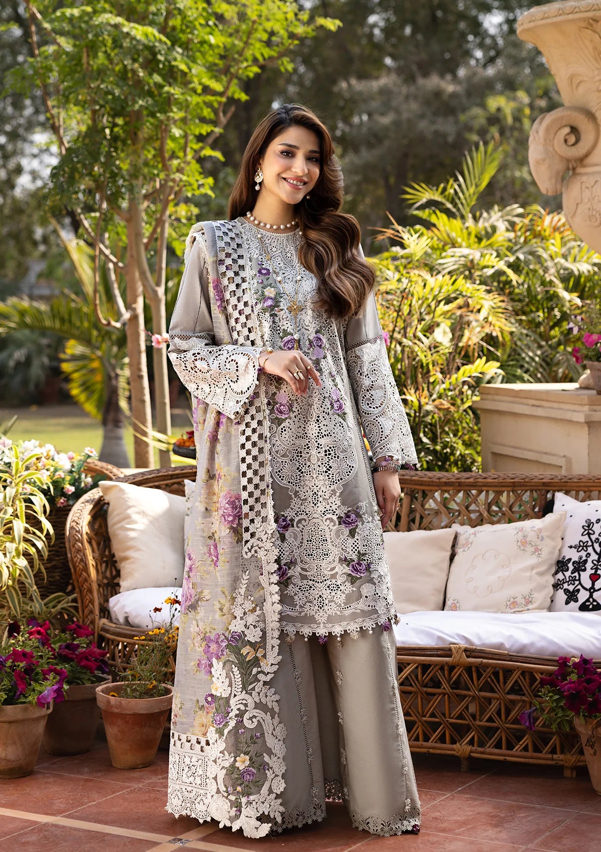 Elaf Luxury Embroidered Lawn 3Pc Unstitched ELM-05 RAMSHA
