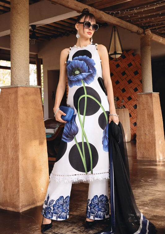 MARIA.B Lawn Embroidered & Printed 3 Piece Dress