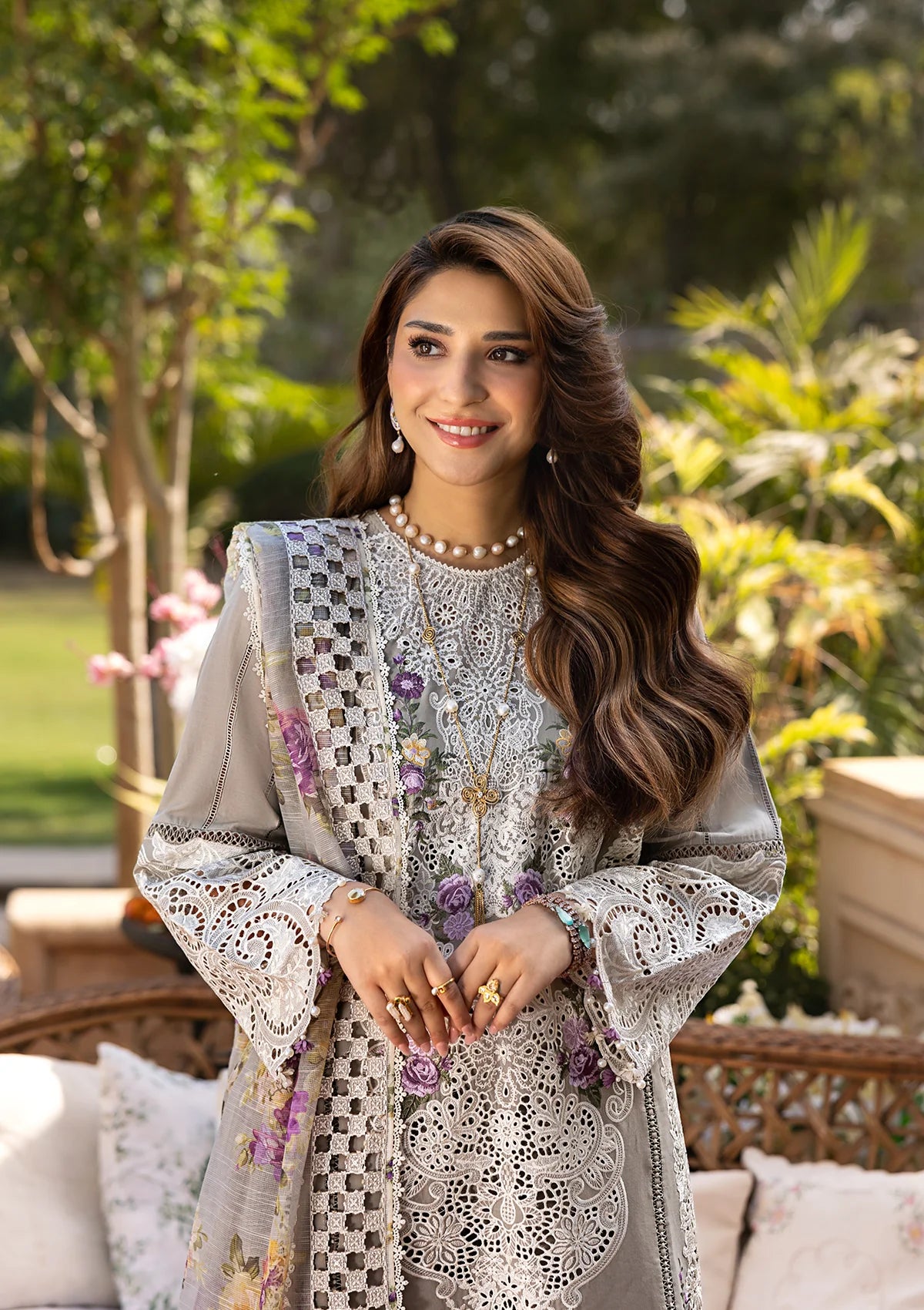 Elaf Luxury Embroidered Lawn 3Pc Unstitched ELM-05 RAMSHA