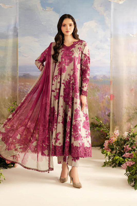 UE-457 Embroidered Printed Lawn
