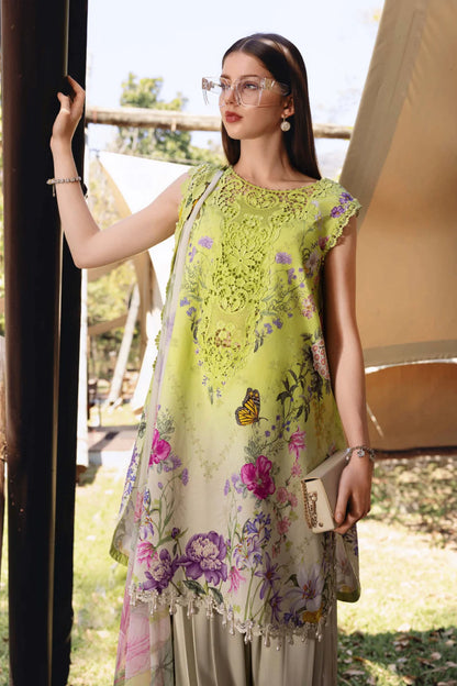 MARIA.B Lawn Embroidered & Printed 3 Piece Dress