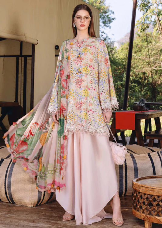 Maria B.M prints Spring Summer'26 Lawn Embroidered & Printed 3 Piece Dress