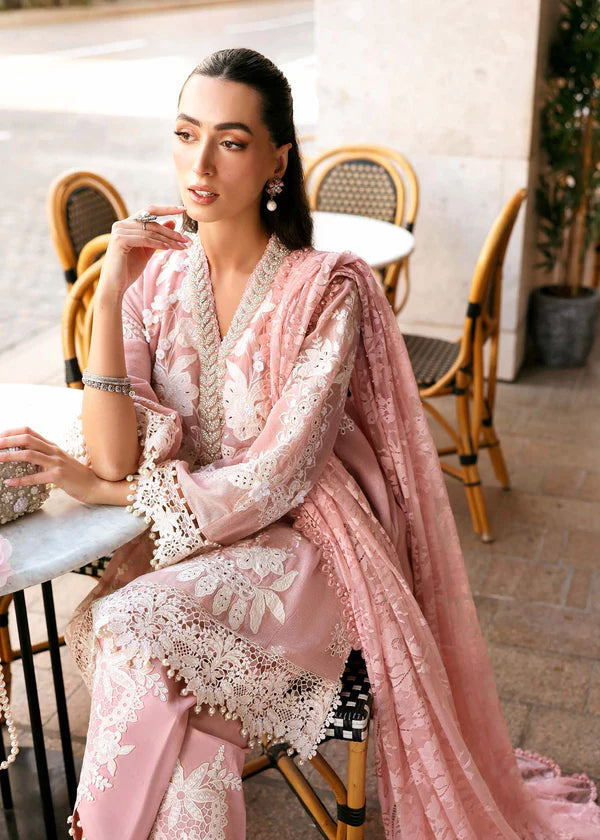 Maria B Unstitched Embroidered Luxury Lawn 3 Piece Suit MB26UEL 3A - Eid Collection