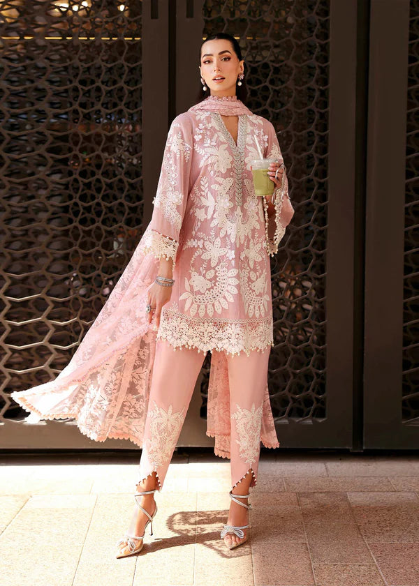 Maria B Unstitched Embroidered Luxury Lawn 3 Piece Suit MB26UEL 3A - Eid Collection