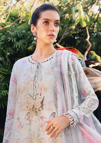 MARIA.B Lawn Embroidered & Printed 3 Piece Dress