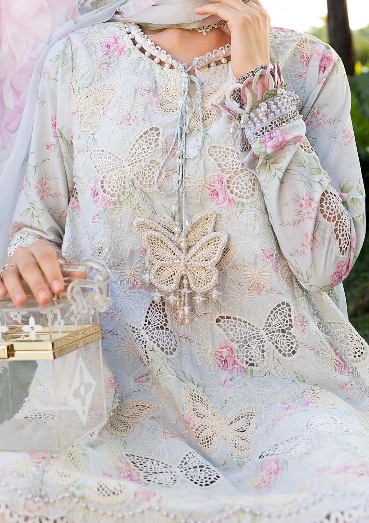 MARIA.B Lawn Embroidered & Printed 3 Piece Dress